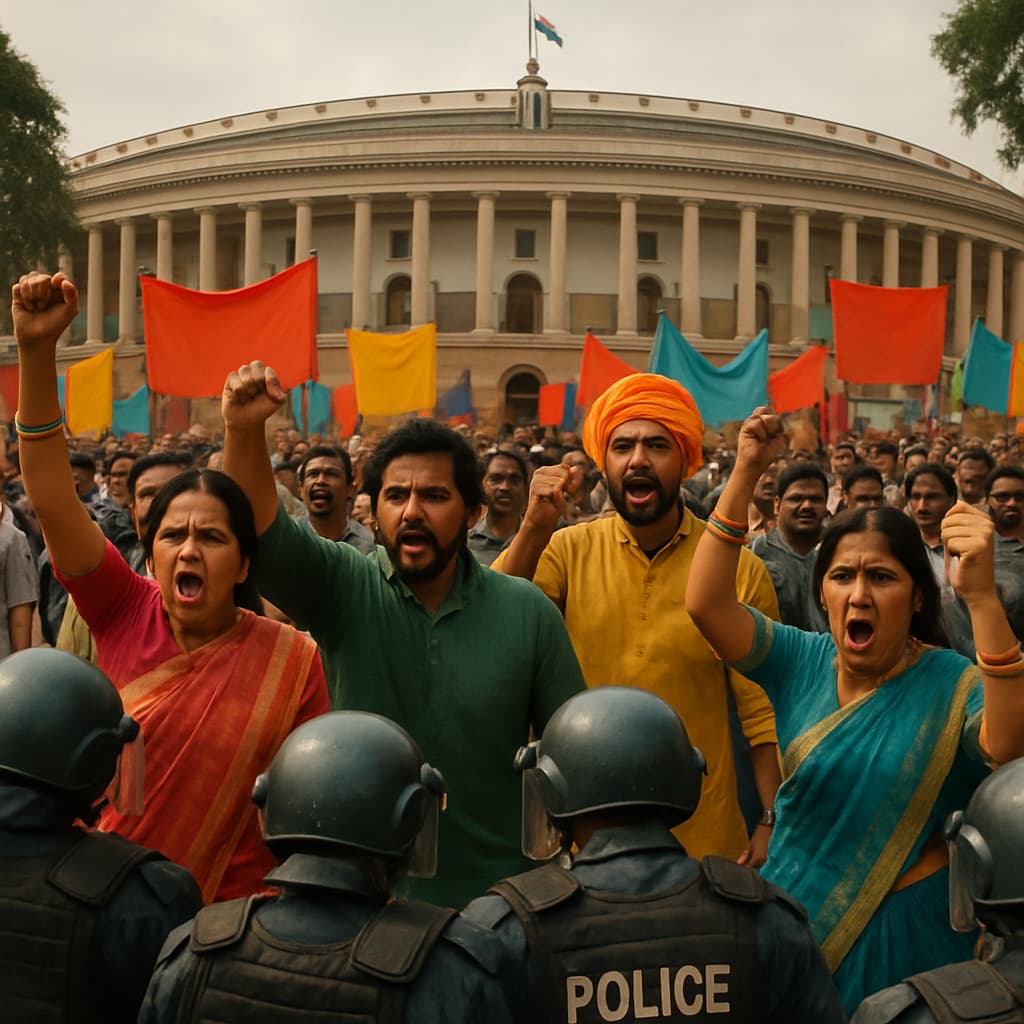 Clashes Erupt as Protesters Attempt to Reach Parliament Amid Heavy Police Presence